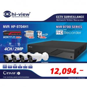 Promotion IP Camera Series /NVR HP-9704H1 เครื่องบันทึก 4 ช่องพร้อมกล้อง IP HP-78B20PE จำนวน 4 กล้อง